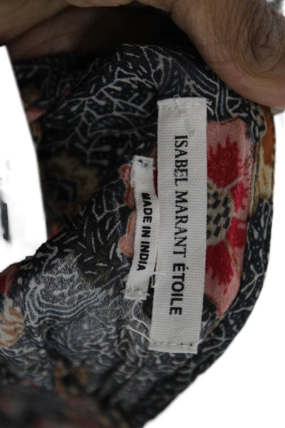 Isabel Marant Etoile Women Shift Dress Black Floral V-Neck Size 34