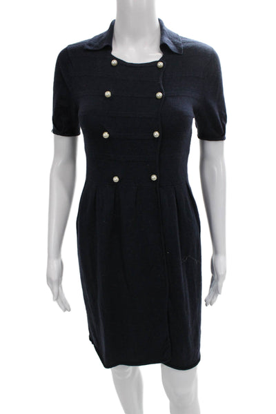 Paul & Joe Sister Women Sweater Dress Blue Knit Short Sleeve Size 38