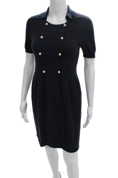 Paul & Joe Sister Women Sweater Dress Blue Knit Short Sleeve Size 38