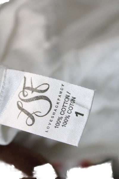 Love Shack Fancy Women Sundress White Cotton Square Neck Sleeveless Midi Size 1