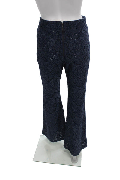 Cynthia Rowley Womens Blue Floral Lace Dress Pants Size 4