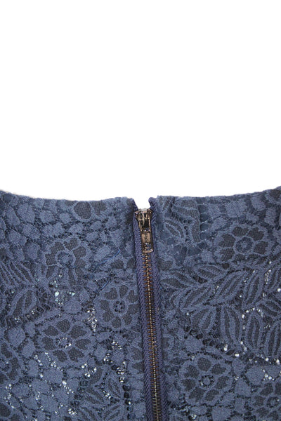 Cynthia Rowley Womens Blue Floral Lace Dress Pants Size 4