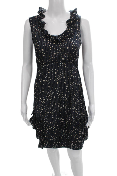 Marc By Marc Jacobs Women Fit & Flare Polka Dot Blue Dress Sleeveless Size 4