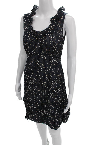 Marc By Marc Jacobs Women Fit & Flare Polka Dot Blue Dress Sleeveless Size 4