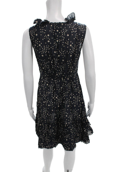 Marc By Marc Jacobs Women Fit & Flare Polka Dot Blue Dress Sleeveless Size 4