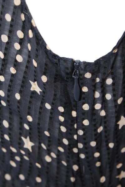 Marc By Marc Jacobs Women Fit & Flare Polka Dot Blue Dress Sleeveless Size 4