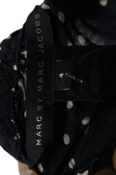 Marc By Marc Jacobs Women Fit & Flare Polka Dot Blue Dress Sleeveless Size 4