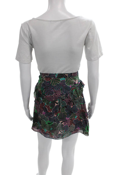 Marc Jacobs Women Multicolor Floral Silk Mini Skirt Tropical Zip Size 4