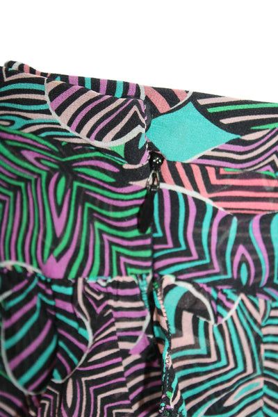 Marc Jacobs Women Multicolor Floral Silk Mini Skirt Tropical Zip Size 4