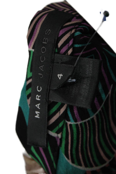 Marc Jacobs Women Multicolor Floral Silk Mini Skirt Tropical Zip Size 4