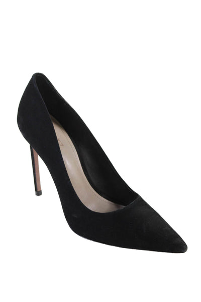 Schutz Womens Suede Pointed Toe Heel Pumps Black Size 8B