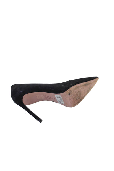 Schutz Womens Suede Pointed Toe Heel Pumps Black Size 8B