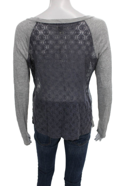 Ella Moss Womens Basic Gray Modal Scoop Neck Long Sleeve T-Shirt Size S