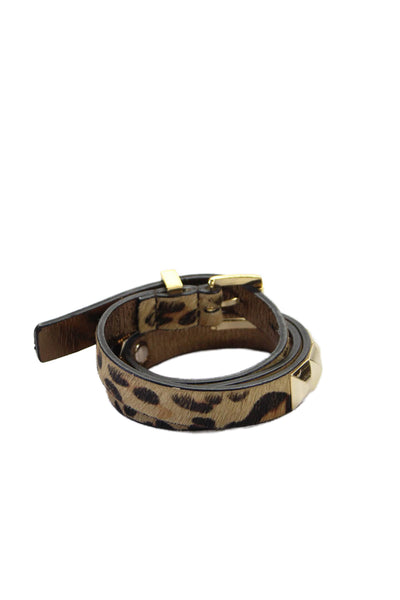 Michael Michael Kors Women's Buckle Closure Animal Print Leather Belt Size 33