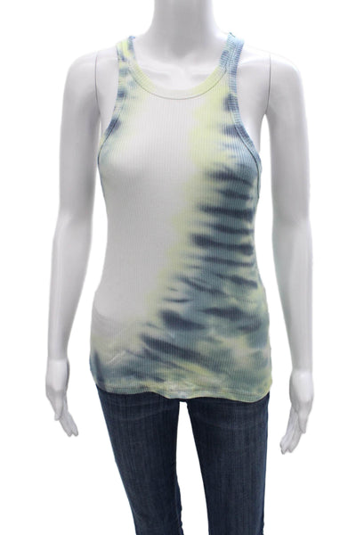 WSLY Women Sleeveless Tank Top Cotton Tie Dye Multicolor Size L