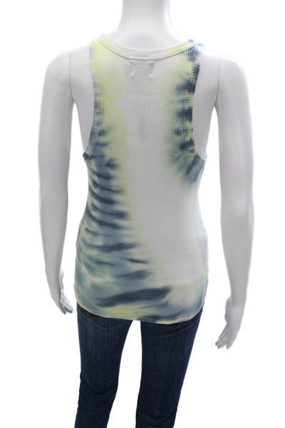 WSLY Women Sleeveless Tank Top Cotton Tie Dye Multicolor Size L