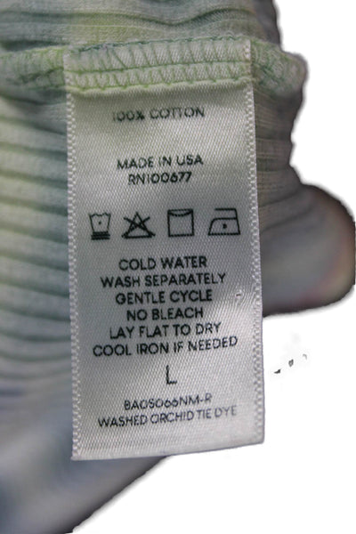 WSLY Women Sleeveless Tank Top Cotton Tie Dye Multicolor Size L