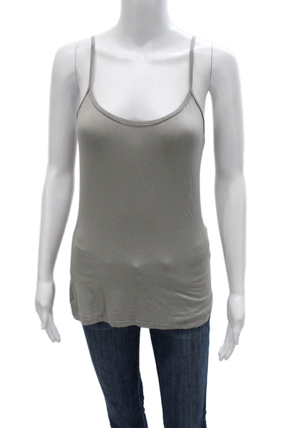 Lola & Sophie Women Rayon Scoop Neck Sleeveless Camisole Gray Size S