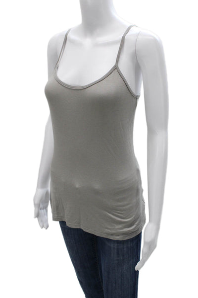 Lola & Sophie Women Rayon Scoop Neck Sleeveless Camisole Gray Size S