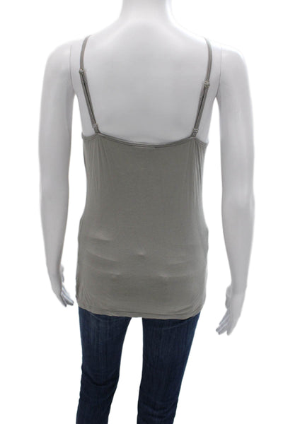 Lola & Sophie Women Rayon Scoop Neck Sleeveless Camisole Gray Size S