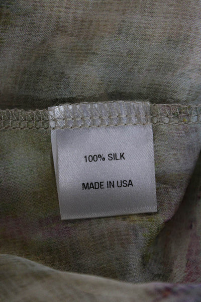 Lola & Sophie Womens Multicolor Silk Collared Sleeveless Blouse Tie Size S