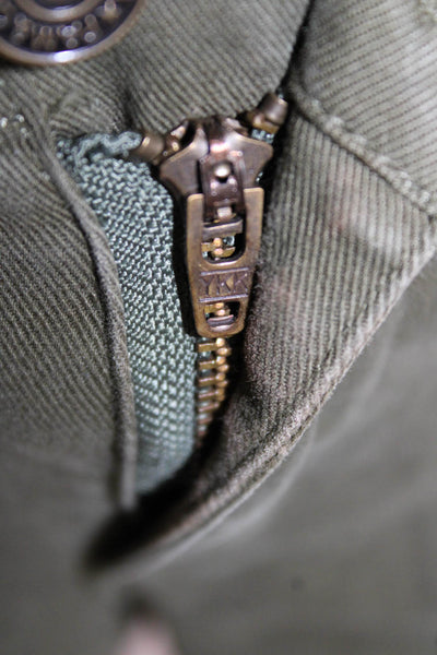 Pam & Gela Womens Green Cotton Jogger Pants Zip Closure Size 27