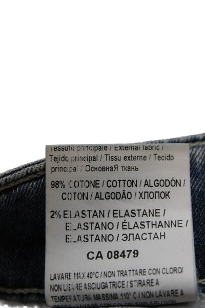 Twinset Women Blue Cotton Tapered Jeans Mid Rise Inseam 26 Size 26