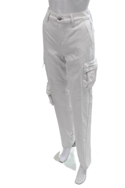 Pistola Womens Cargo Pants White Cotton High Rise Inseam 32 Size 24