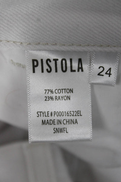 Pistola Womens Cargo Pants White Cotton High Rise Inseam 32 Size 24