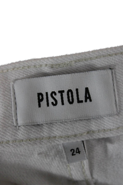 Pistola Womens Cargo Pants White Cotton High Rise Inseam 32 Size 24