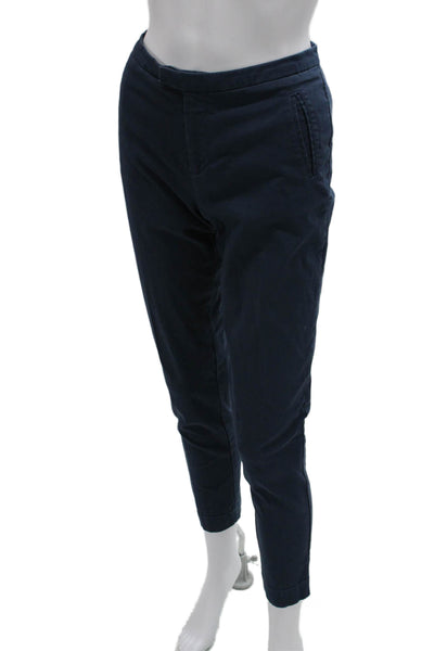 ATM Womens Ankle Pants Blue Cotton Zip Size 4