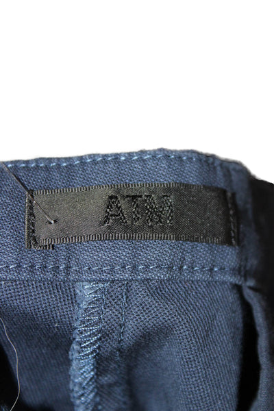 ATM Womens Ankle Pants Blue Cotton Zip Size 4