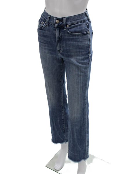 AYR Womens Straight Jeans Blue Mid Rise Button Cotton 28 Inseam Size 26