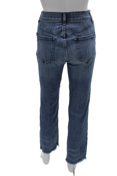 AYR Womens Straight Jeans Blue Mid Rise Button Cotton 28 Inseam Size 26
