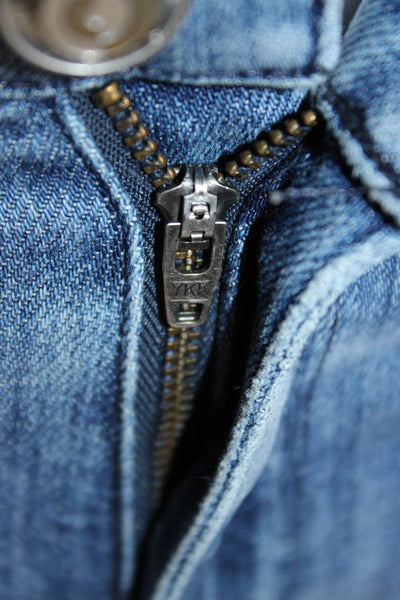 AYR Womens Straight Jeans Blue Mid Rise Button Cotton 28 Inseam Size 26