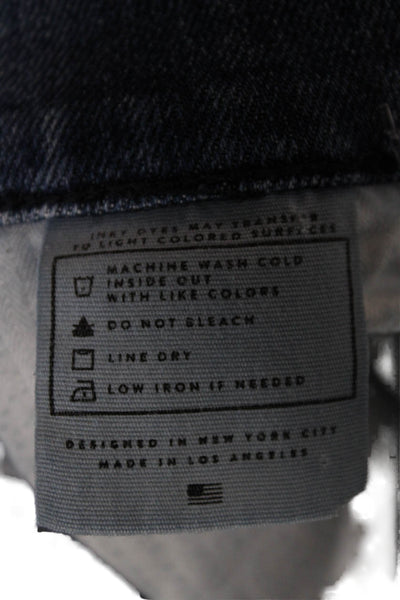 AYR Womens Straight Jeans Blue Mid Rise Button Cotton 28 Inseam Size 26