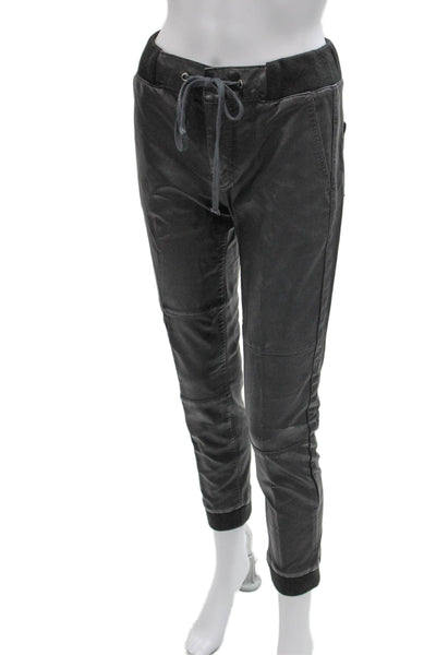 Mother Womens Black Jogger Pants Drawstring Polyurethane Size 25