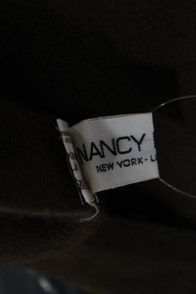 Nancy Heller Womens Cashmere Knit Fringe Trim Scarf Brown 60"x13"