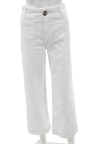 Maeve Anthropologie Women Cropped White Pants Size 25