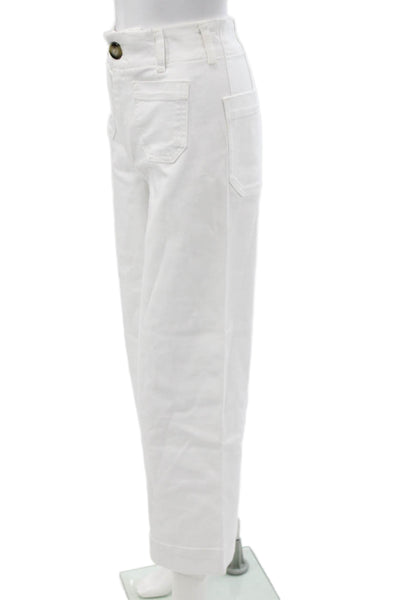 Maeve Anthropologie Women Cropped White Pants Size 25