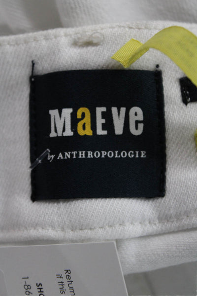 Maeve Anthropologie Women Cropped White Pants Size 25