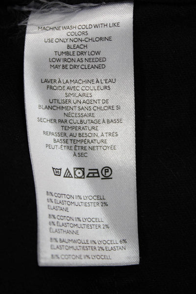 Maeve Anthropologie Women Cropped Pants Black Button Cotton Size 25