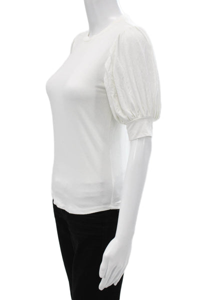 Frame Womens Basic T-Shirt White Crew Neck Short Sleeve Size XS
