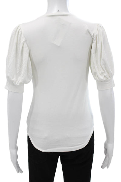 Frame Womens Basic T-Shirt White Crew Neck Short Sleeve Size XS