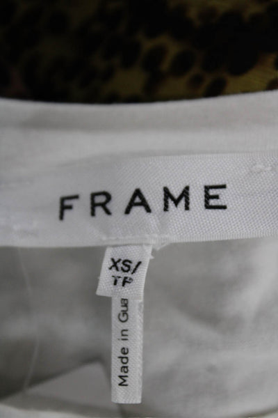 Frame Womens Basic T-Shirt White Crew Neck Short Sleeve Size XS