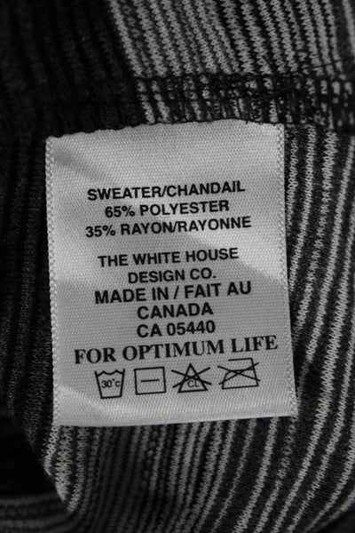 Sympli Women Tunic Sweater Black Striped Scoop Neck 3/4 Sleeve Size 6