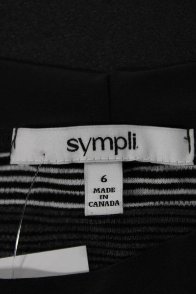 Sympli Women Tunic Sweater Black Striped Scoop Neck 3/4 Sleeve Size 6