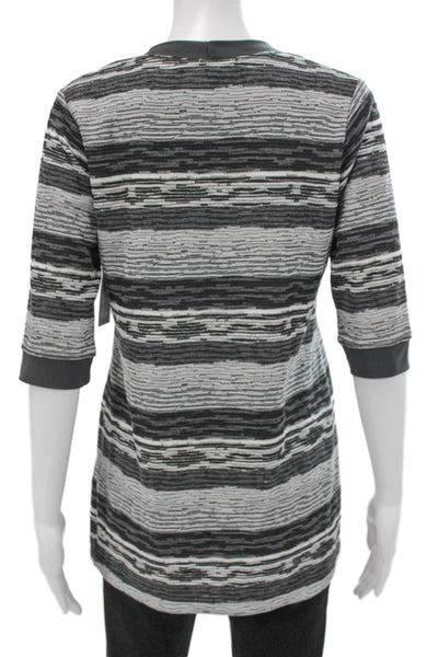 Sympli Women Tunic Multicolor Striped Scoop Neck 3/4 Sleeve Size 4