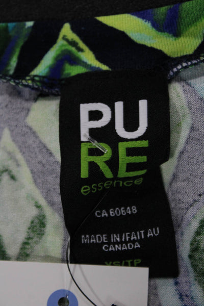 Pure Essence Women Tunic Blouse Multicolor V-Neck Argyle 3/4 Sleeve Size XS