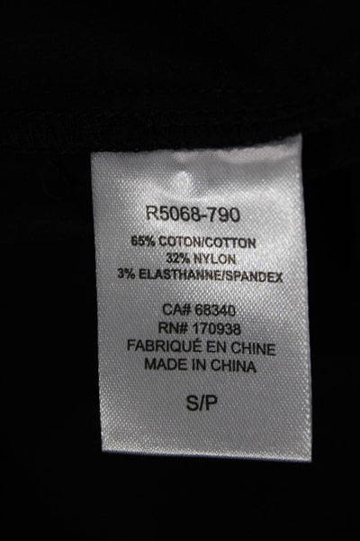 Renuar Women Basic Collared Black Cotton Long Sleeve Button-Up Size S